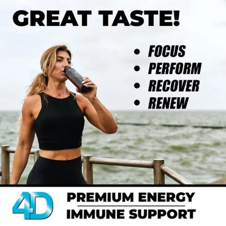 4D Clean Energy Premium Dietary Supplement, Tropical Fruit Punch, 25 Ct.