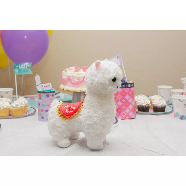 Light Autumn Llama Stuffed Animal Plush, White