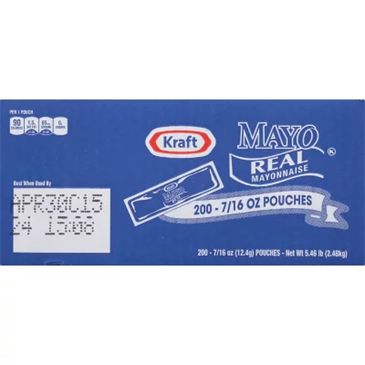 Kraft Real Mayo Mayonnaise Single Serve Pouches (200 Ct.)