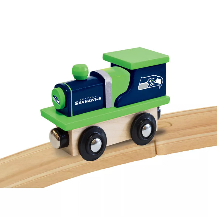 Masterpieces Officially Licensed NFL Seattle Seahawks Wooden Toy Train Engine for Kids.