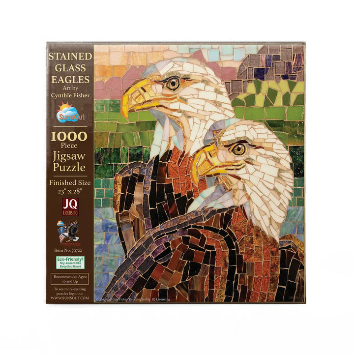 Sunsout Stained Glass Eagles 1000 Pc Jigsaw Puzzle 70722