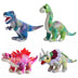 BUILD ME Stuffed Animal Set of 4 - 12" Soft Dinosaur Plush Toys for Boys and Girls