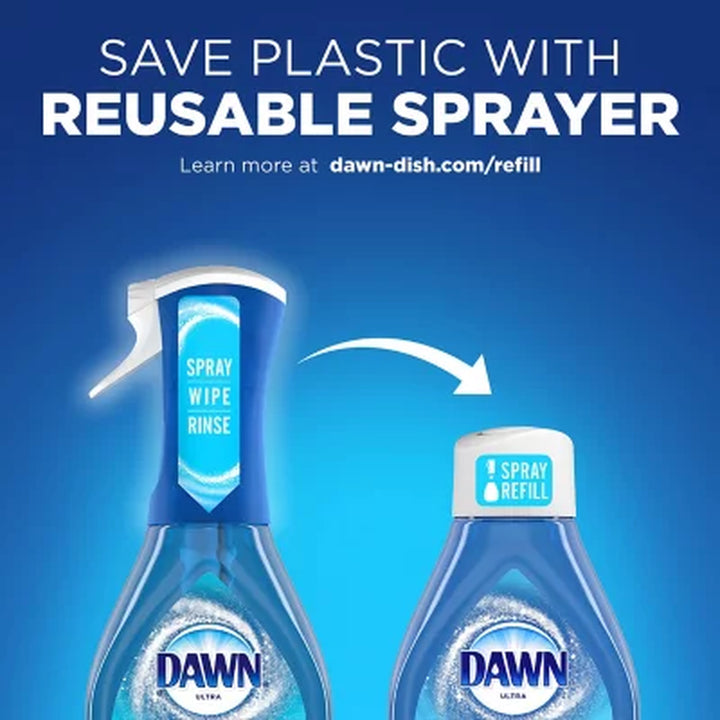 Dawn Platinum plus Powerwash Dish Spray Bottle Set, Fresh Scent, 1 Spray Bottle + 2 Refills, 64.5 Fl. Oz.