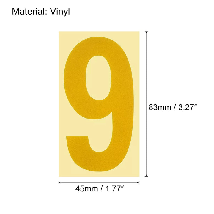 Unique Bargains 0 - 9 Vinyl Waterproof Self-Adhesive Reflective Mailbox Numbers Sticker 3.27 Inch Golden 4 Set