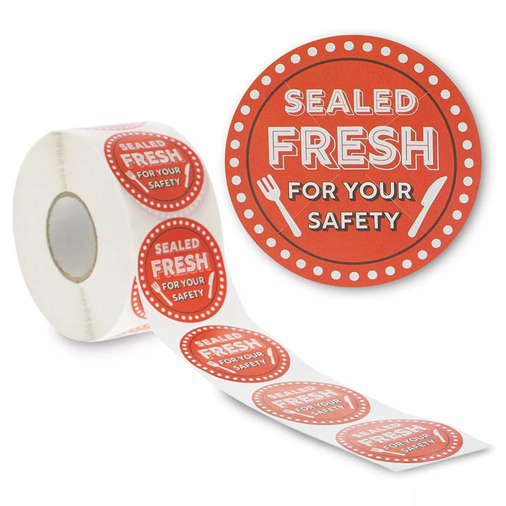 Stockroom plus 1000 Pieces Tamper Evident Labels for Food Delivery, Sealed Fresh for Your Safety Stickers, 2 In