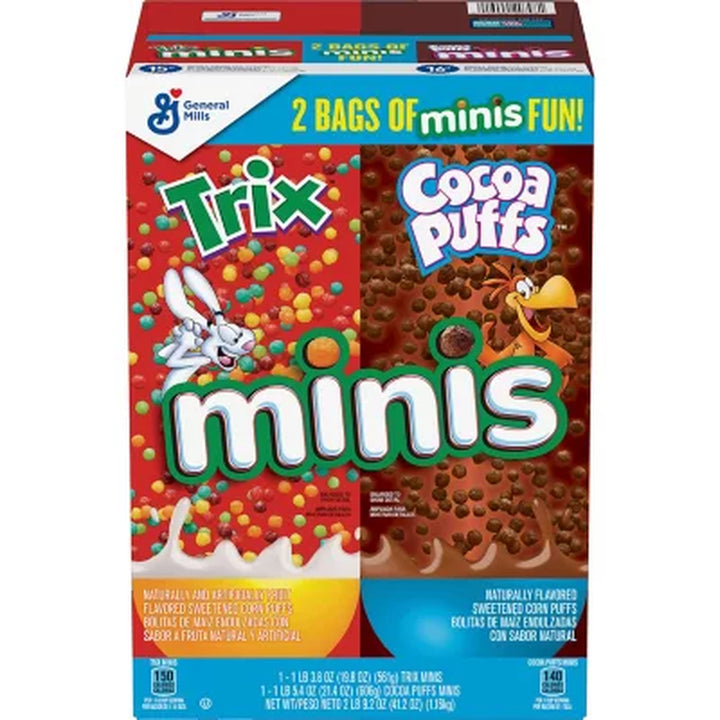 Minis Cereals, Cocoa Puffs and Trix (41.2 Oz, 2 Pk.)