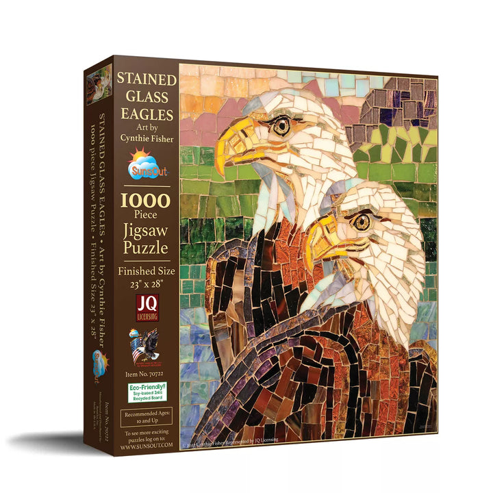 Sunsout Stained Glass Eagles 1000 Pc Jigsaw Puzzle 70722