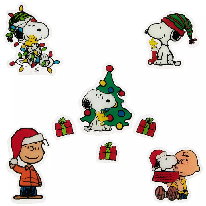 Northlight 8-Piece Peanuts Snoopy and Charlie Brown Christmas Window Clings