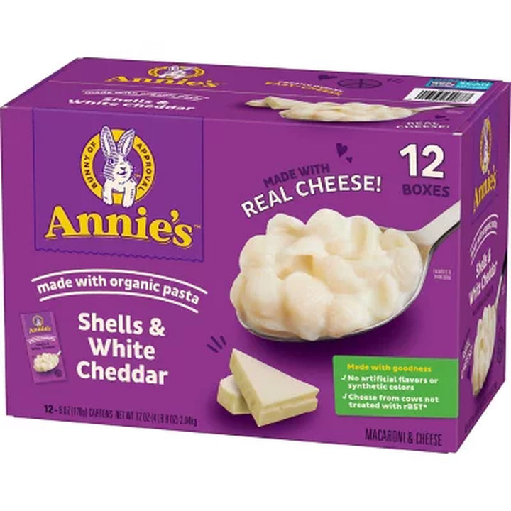 Annie'S Shells and White Cheddar Mac and Cheese 12 Pk.