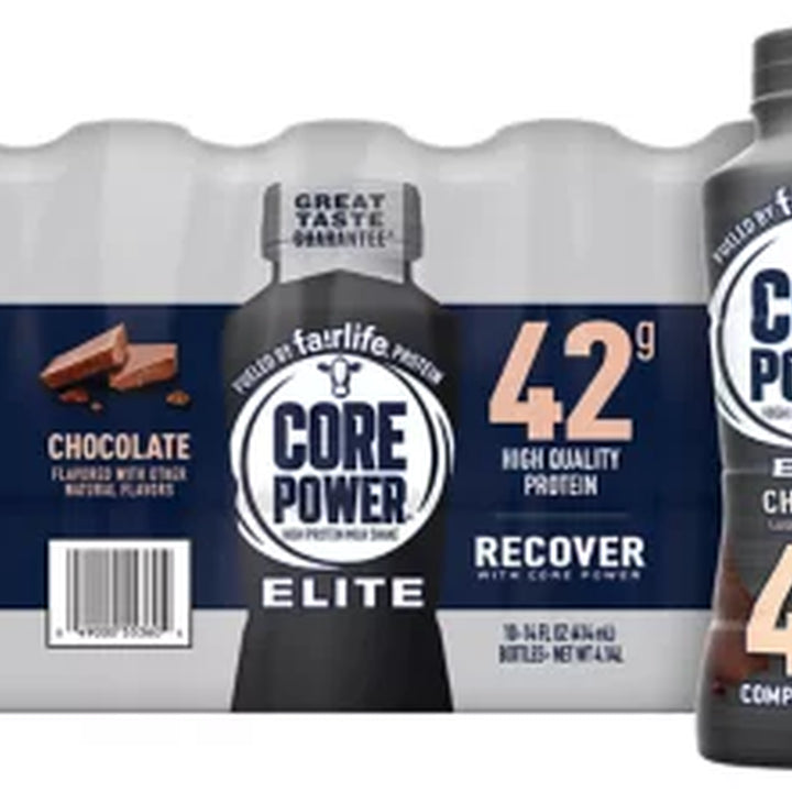 Fairlife Core Power Elite 42G Protein Shake, Chocolate 14 Fl. Oz., 10 Pk.