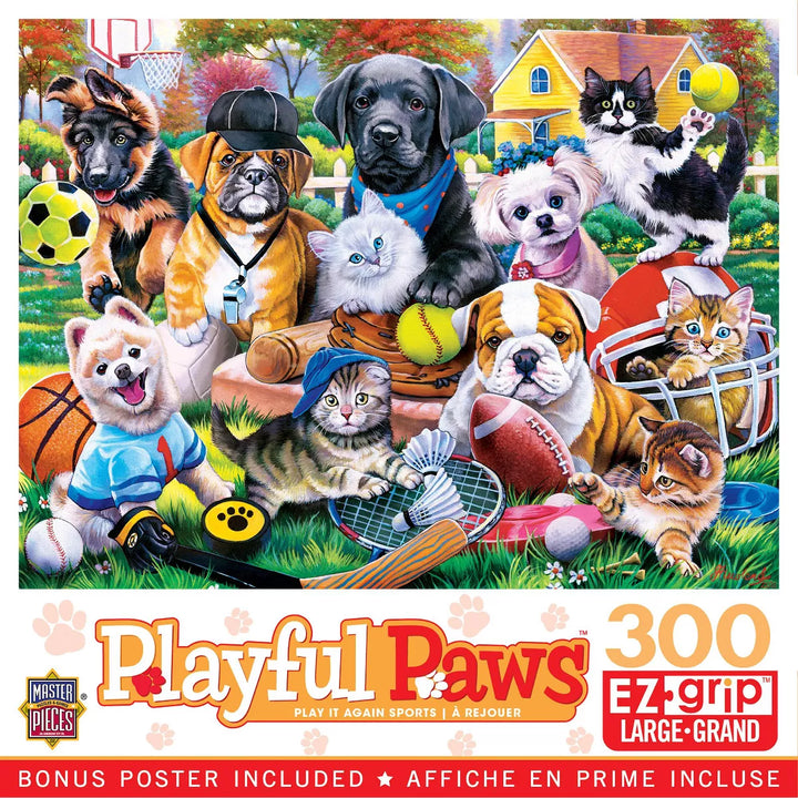 Masterpieces 300 Piece EZ Grip Puzzle - Play It Again Sports - 18"X24".