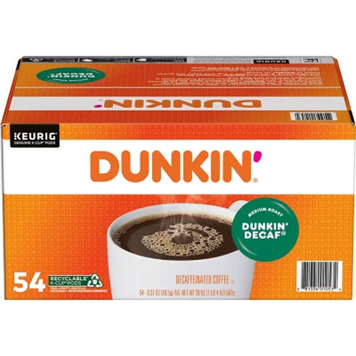 Dunkin' Donuts Decaf Coffee K-Cups, Medium Roast 54 Ct.