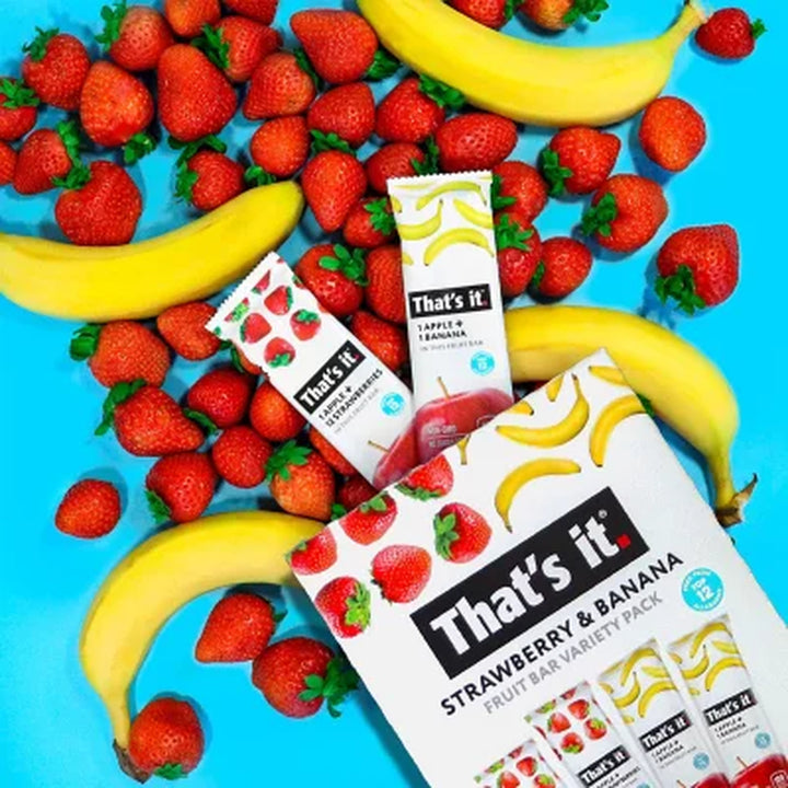 That'S It Strawberry and Banana Fruit Bars Variety Pack 1.2 Oz. Bars, 12 Ct.