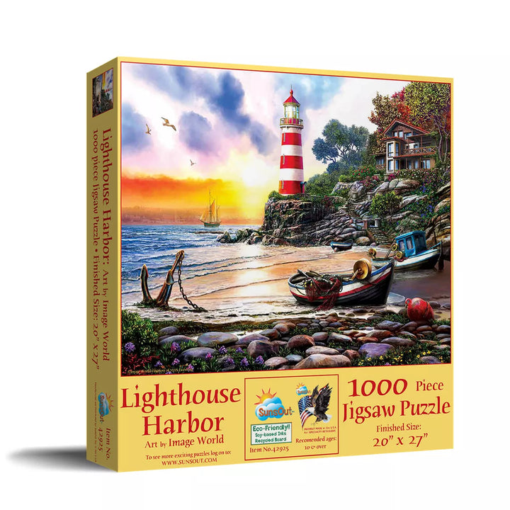 Sunsout Lighthouse Harbor 1000 Pc Jigsaw Puzzle 42925