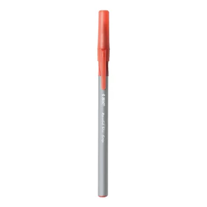 BIC round Stic Grip Xtra Comfort Ballpoint Pen, Red Ink, 1.2Mm, Medium, 12Ct.