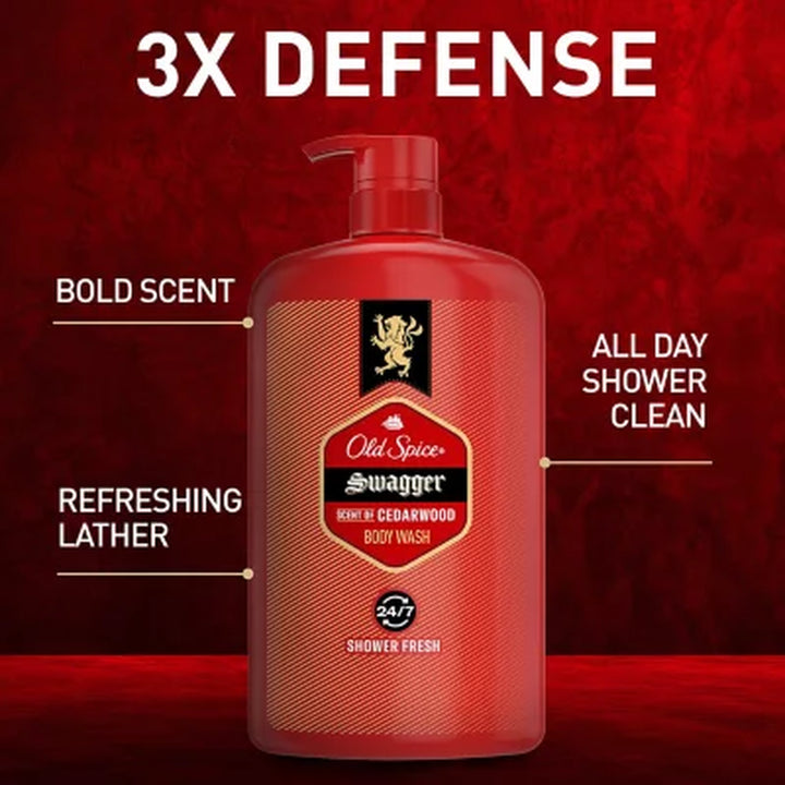 Old Spice Swagger Scent of Cedarwood Men'S Body Wash, 33.4 Fl. Oz., 2 Pk.