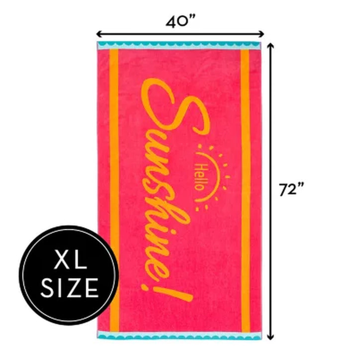 Member'S Mark Oversized 2Pk Beach Towels, 40" X 72", Assorted Designs