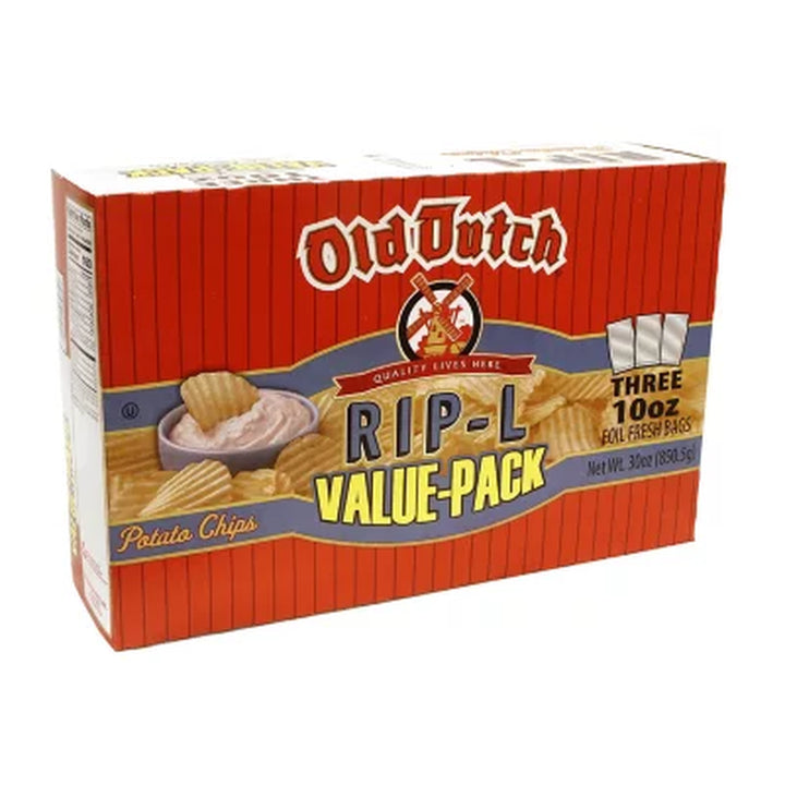 Old Dutch Rip-L Potato Chips 10 Oz. Ea., 3 Pk.