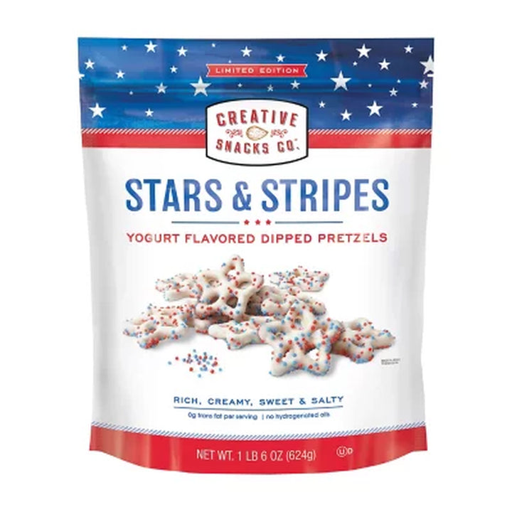 Creative Snacks Co. Stars & Stripes Yogurt Flavored Dipped Pretzels, 22 Oz.