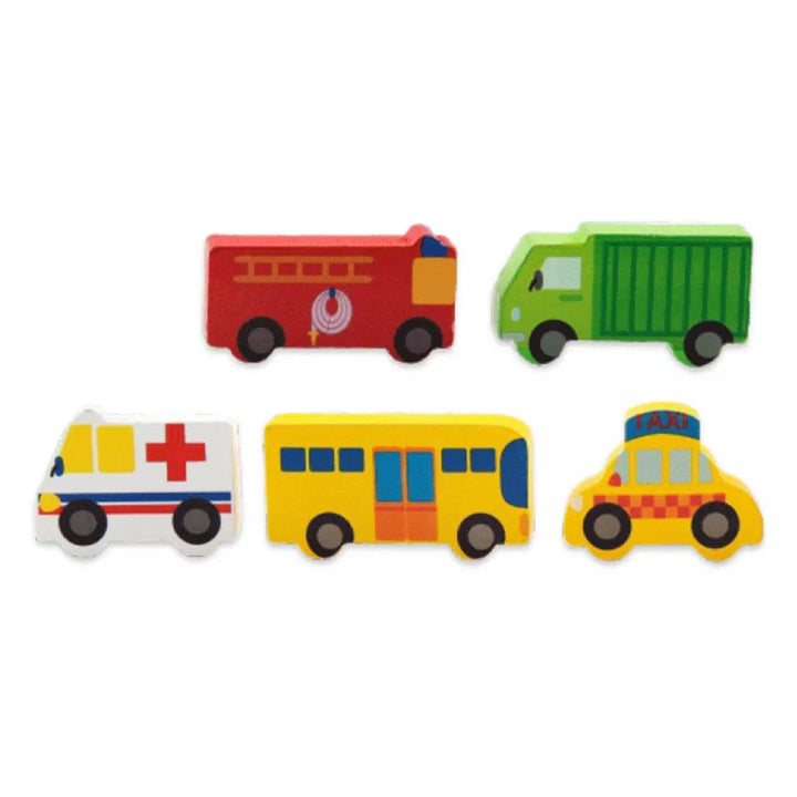 Insten 100 Piece Set Wooden Building Blocks of City and Transportation