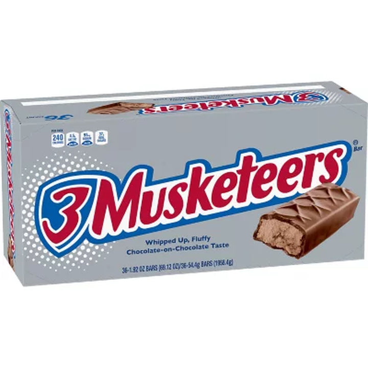 3 Musketeers Chocolate Candy Bars, Full Size, 1.92 Oz., 36 Pk.