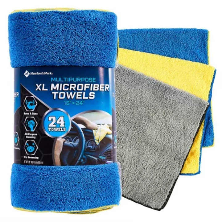 Member'S Mark Microfiber Towels 24 Pk., 3 Colors