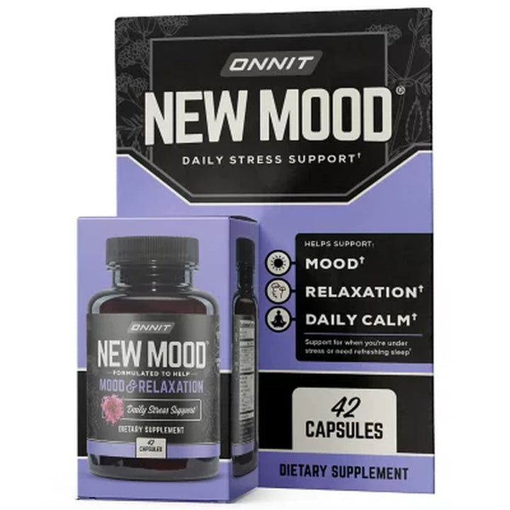 ONNIT New MOOD Daily Stress, Mood & Relaxation Supplement Capsules 42 Ct.