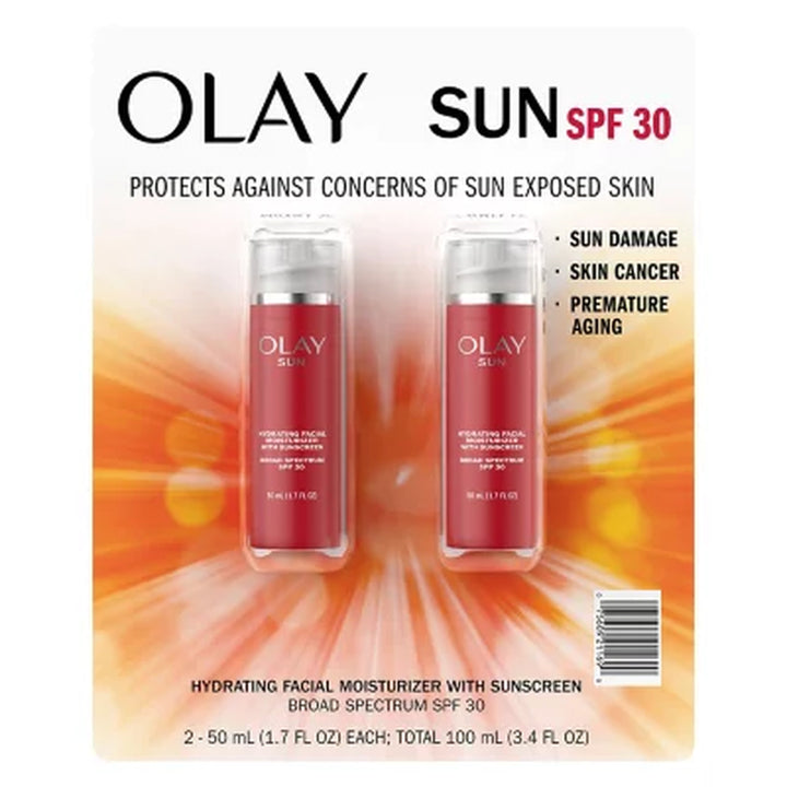 Olay Sun Hydrating 3-In-1 Facial Moisturizer with SPF 30, 1.7 Oz., 2 Pk.