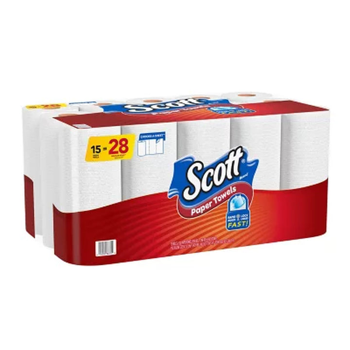 Scott Choose-A-Sheet Paper Towels, Mega Rolls 102 Sheets/Roll, 15 Rolls