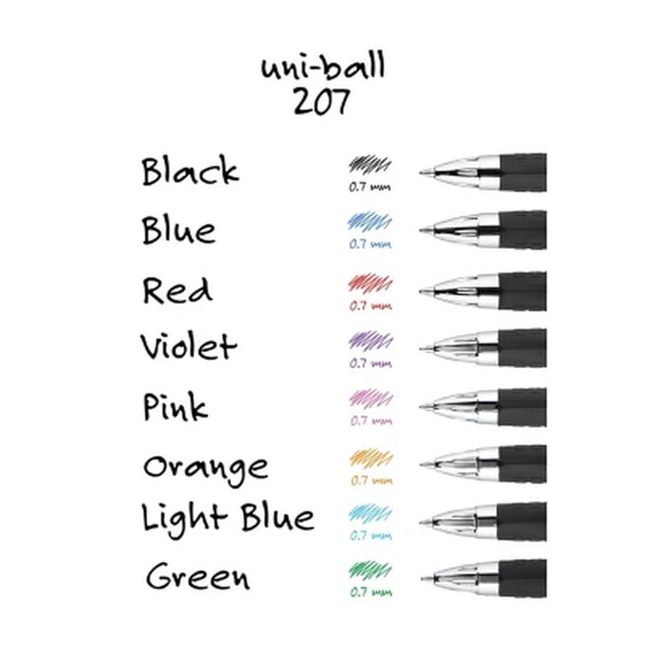 Uni-Ball 207 Signo Roller Ball Gel Pens, Select Color (Medium, 12 Ct.)
