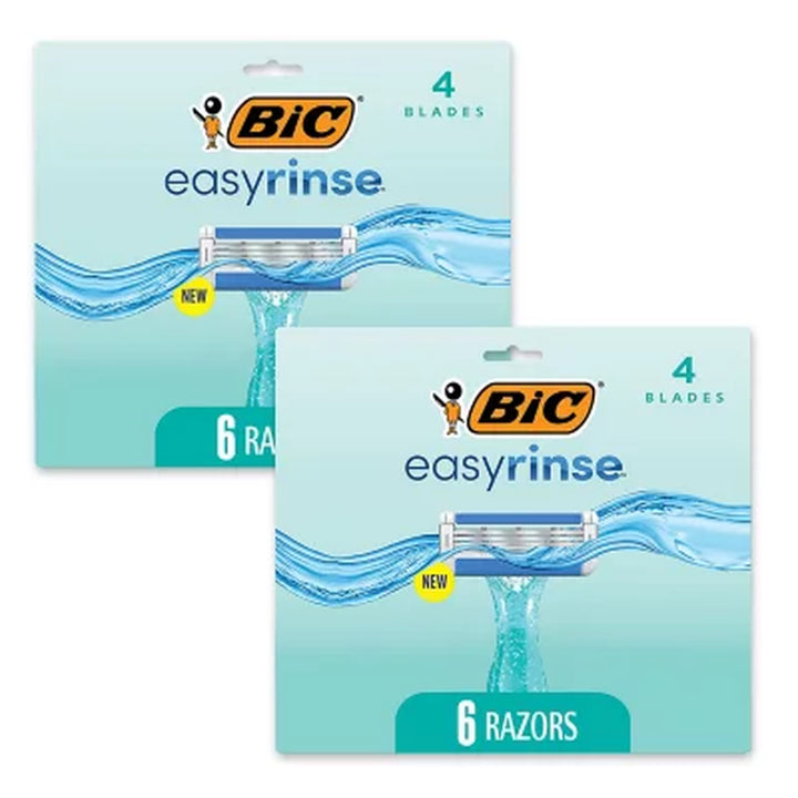 BIC Easyrinse Anti-Clog Women'S Disposable Razor, 12 Ct.