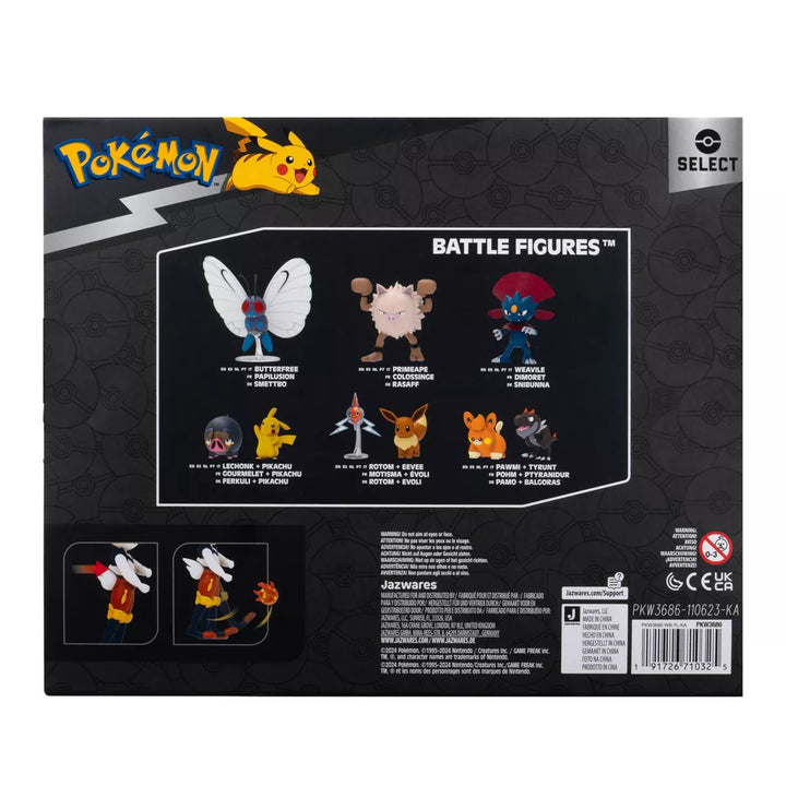 Pokémon Scorbunny, Raboot, and Cinderace Select Evolution Action Figure Set - 3Pk