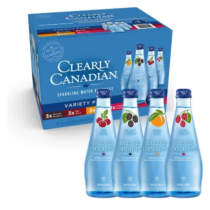 Clearly Canadian Variety Pack Sparkling Water, 11 Fl. Oz., 12 Pk.