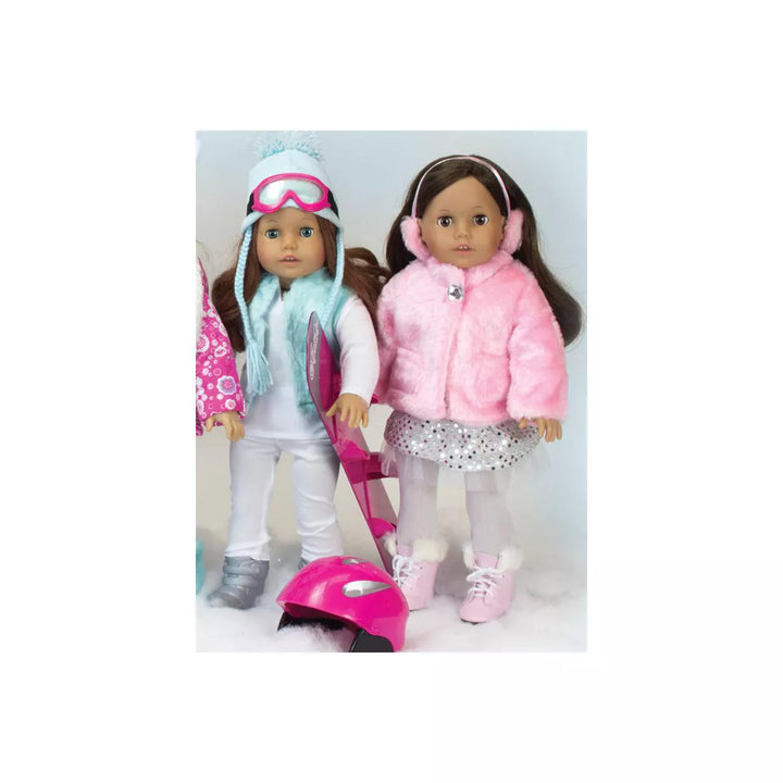 Sophia’S Pink Faux Fur Coat and Earmuff Headband Set for 18" Dolls