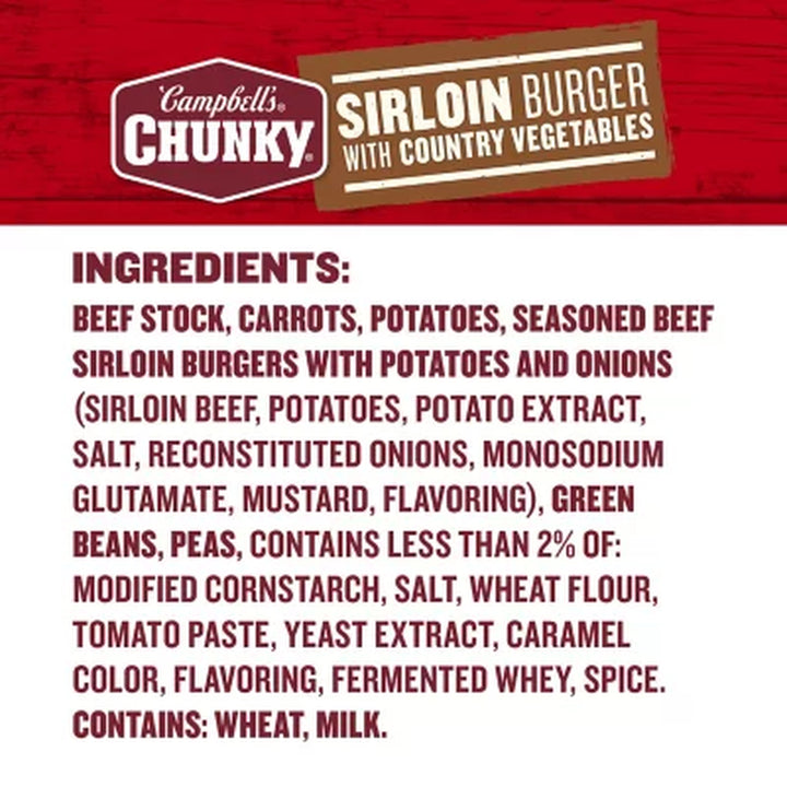 Campbell'S Chunky Sirloin Burger with Country Vegetables Soup 18.8 Oz., 6 Pk.