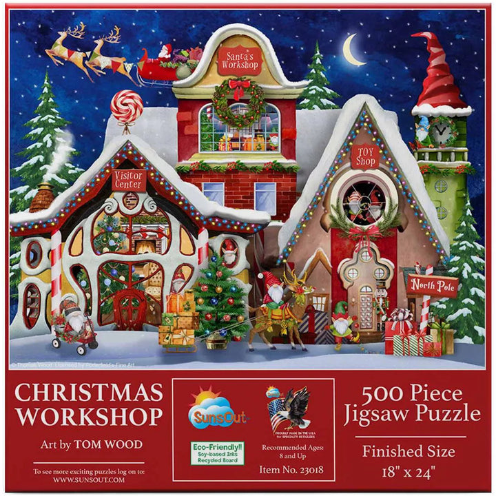 Sunsout Christmas Workshop 500 Pc Christmas Jigsaw Puzzle 23018