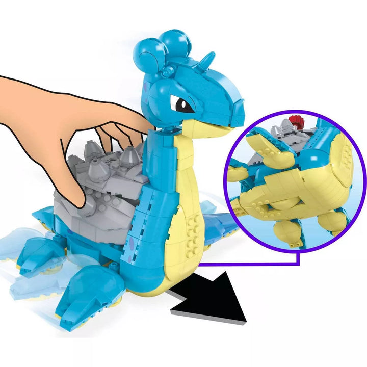 MEGA Pokemon Lapras Building Toy Kit with Action Figure - 527Pcs