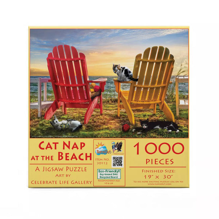 Sunsout Cat Nap at the Beach 1000 Pc Jigsaw Puzzle 30112