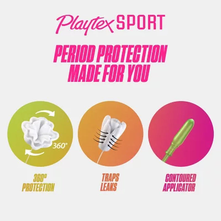 Playtex Sport Tampons, Unscented - Regular, 96 Ct.