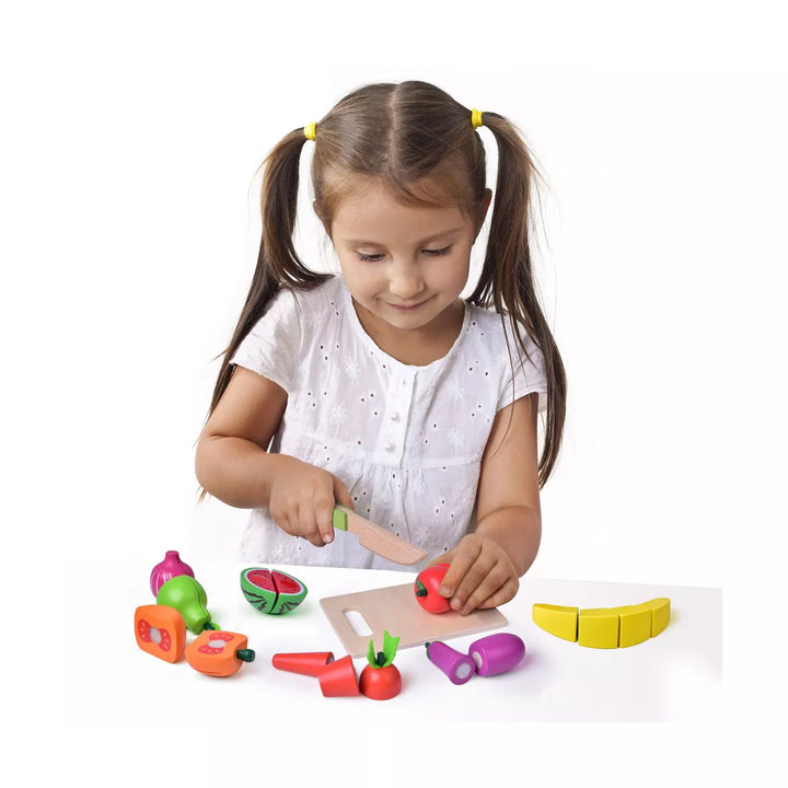 Fun Little Toys 35 PCS Pretend Play Cutting Food Set