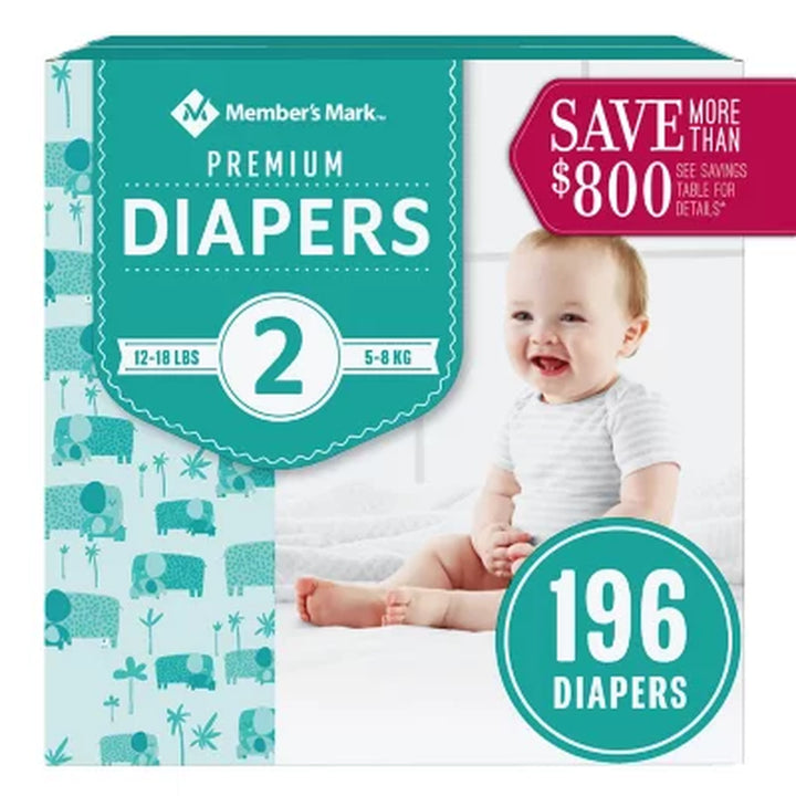 Member'S Mark Premium Baby Diapers, Sizes: Newborn - 7