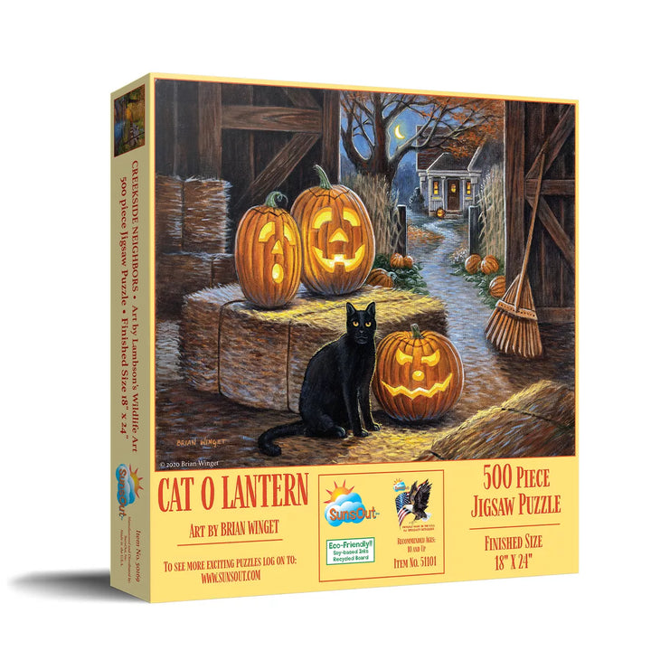 Sunsout Cat O Lantern 500 Pc Halloween Jigsaw Puzzle 51101