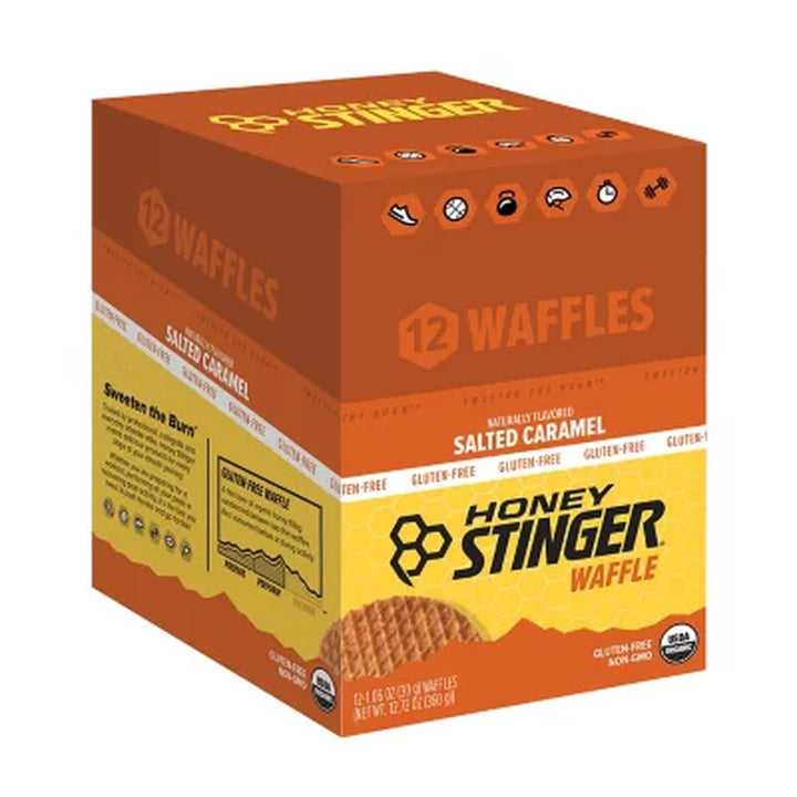 Honey Stinger Gluten Free Salted Caramel Waffle Organic Healthy Snack 12 Ct.