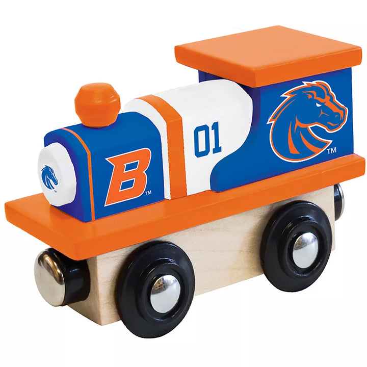 Masterpieces Officially Licensed NCAA Boise State Broncos Wooden Toy Train Engine for Kids.