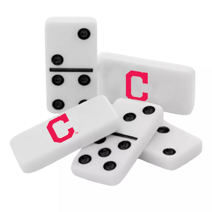 Masterpieces Officially Licensed MLB Cleveland Indians 28 Piece Dominoes Game for Adults.