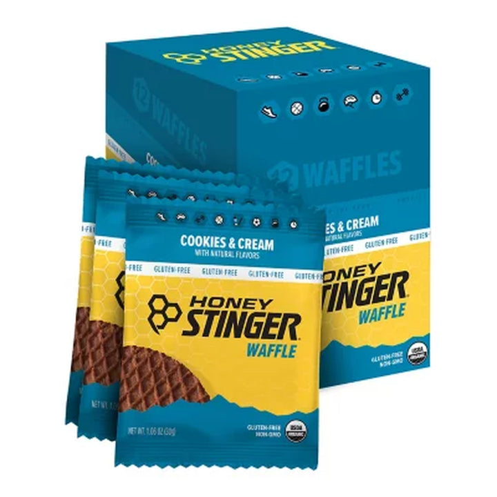 Honey Stinger Organic Gluten-Free Cookies and Cream Waffles 12 Ct.