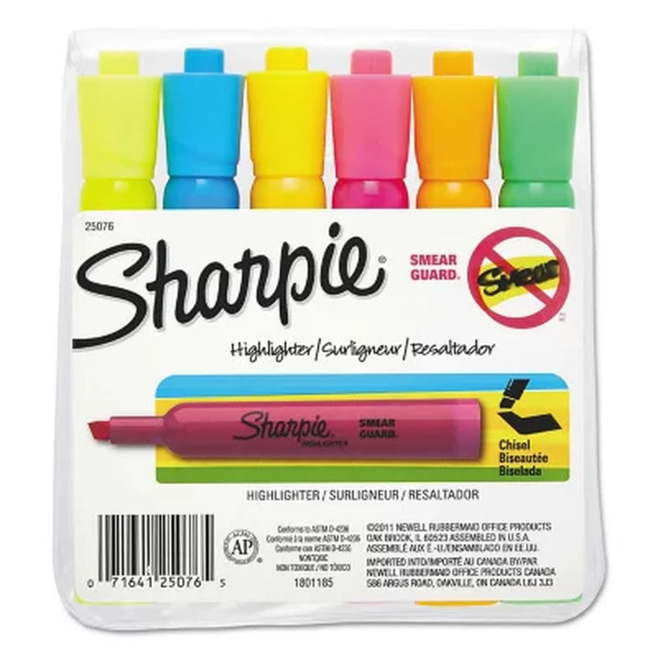 Sharpie Accent - Accent Tank Style Highlighter, Chisel Tip, Assorted Colors - 6 Ct.