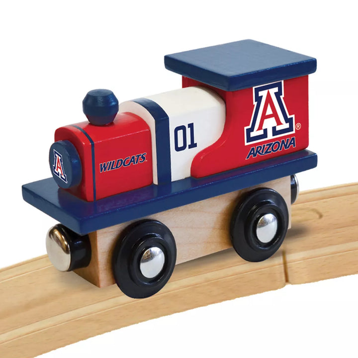 Masterpieces Officially Licensed NCAA Arizona Wildcats Wooden Toy Train Engine for Kids.