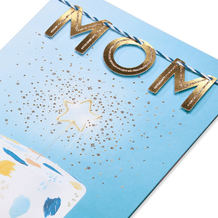 American Greetings Birthday Card for Mom (Learn and Grow) Cake w Star Sparkler Photo