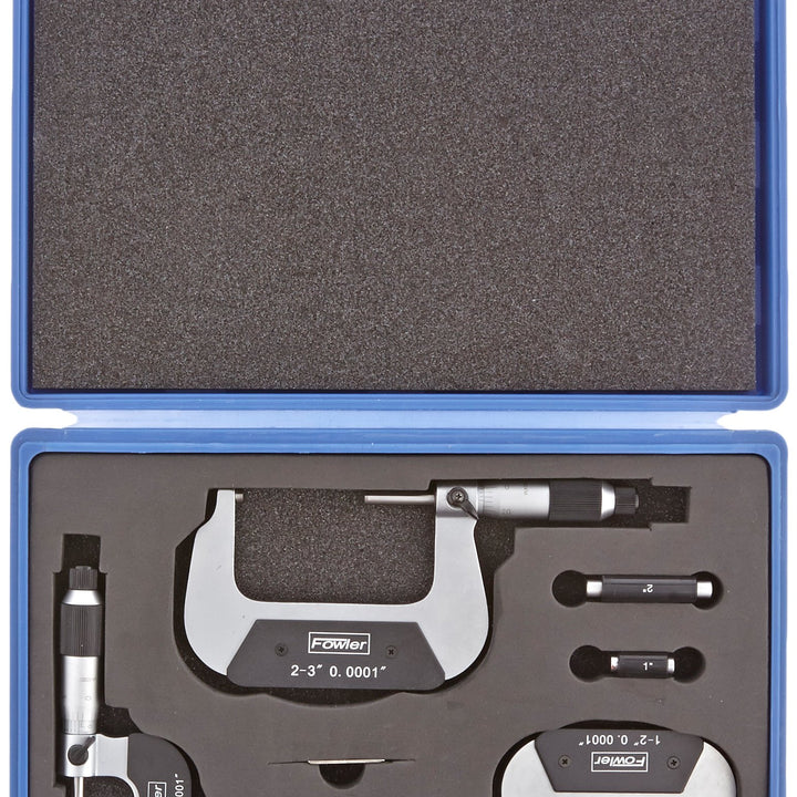 Fowler 52-229-213-0 Outside Micrometer Set with 0-3" Range (Set of 3)